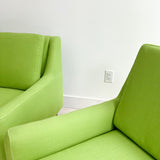 Mid Century Sofa + Chair - New Bright Green Upholstery