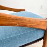 Solid Teak Lounge Chair - New Upholstery