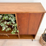 Mid Century Curio Cabinet w/ Sliding Glass Doors