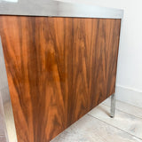 Mid Century Walnut + Chrome Desk