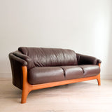 Vintage Leather Sofa w/ Teak Legs