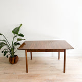 Mid Century Walnut Dining Table w/ 1 Leaf