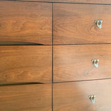 Low 9 Drawer Walnut Dresser