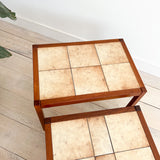Danish Teak Nesting Tables w/ Tile Tops
