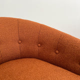 Pair of Swivel Chairs w/ New Burnt Orange Upholstery