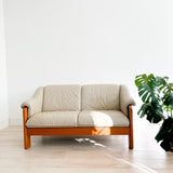 Vintage Ekornes Sofa w/ Beige Leather