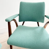 Pair of Reclining Occasional Chairs - Mint Green