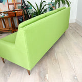 Mid Century Sofa + Chair - New Bright Green Upholstery