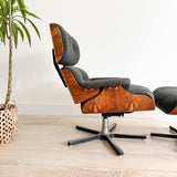 Rosewood Eames Style Lounge Chair + Ottoman