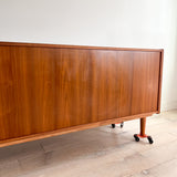 Danish Teak Credenza w/ Sliding Doors