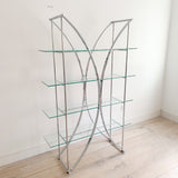 Chrome and Glass Shelving Unit