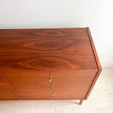 Mid Century Walnut Low 6 Drawer Dresser