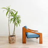 Solid Teak Lounge Chair - New Upholstery