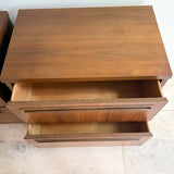 Pair Mid Century Plinth Base Nightstands