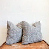 Grey Multi-Color Tweed Pillow