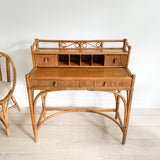 Vintage Rattan Desk w/ Chair