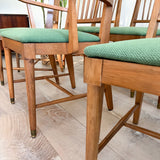 Set of 6 Mid Century Dining Chairs - New Green Upholstery