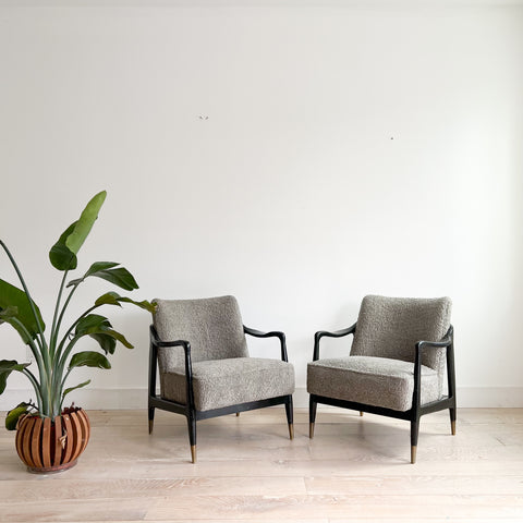 Pair of Lounge Chairs in Style of Gio Ponti