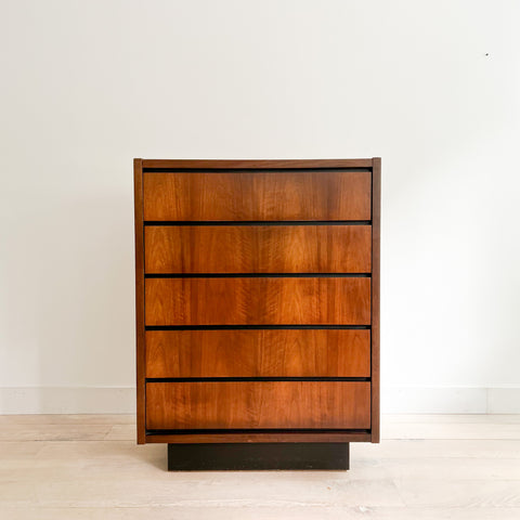 Mid Century Walnut Highboy Dresser by Lane