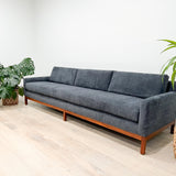 Extra Long Mid Century Sofa - New Blue/Grey Upholstery