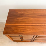 Mid Century Walnut 9 Drawer Low Dresser