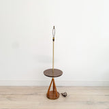 Mid Century Floor Lamp w/ Attached End Table