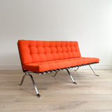 Heidelberg Sofa w/ New Tufted Orange Upholstery