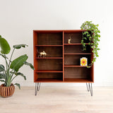 Teak Bookshelf on Hairpin Legs