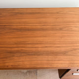 Mid Century Walnut + Chrome Desk