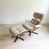 Eames Style Rosewood Lounge Chair + Ottoman