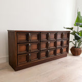 Mid Century Walnut 9 Drawer Dresser