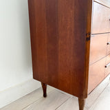 Sculpted Front Walnut Highboy Dresser