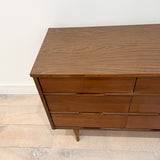Mid Century Low 9 Drawer Dresser - Formica Top