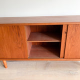 Danish Teak Credenza w/ Sliding Doors