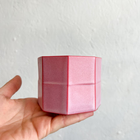 FACETED CUP - RED/PINK