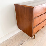 Mid Century Walnut 9 Drawer Low Dresser