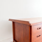 Large Danish Teak Desk w/ Finished Back