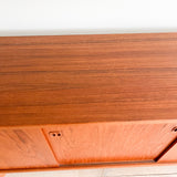 Danish Teak Credenza w/ Sliding Doors