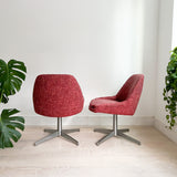 Pair of Occasional Chairs - New Red Tweed Upholstery