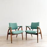 Pair of Reclining Occasional Chairs - Mint Green