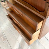 Sculpted Front Walnut Highboy Dresser