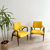 Pair of Reclining Occasional Chairs - Yellow