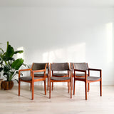 Set of 6 Teak Dining Chairs - New Upholstery