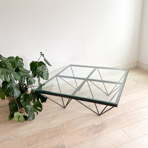 Paolo Piva Style Modern Glass Coffee Table