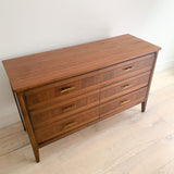 6 Drawer Walnut Low Dreser