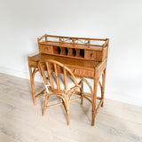 Vintage Rattan Desk w/ Chair