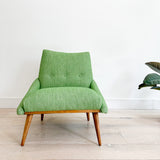 Mid Century Lounge Chair w/ New Green Upholstery