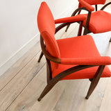 Pair of Reclining Occasional Chairs - Orange/Red