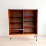 Teak Bookshelf on Hairpin Legs