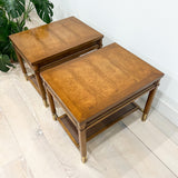 Pair of Mid Century Burl End Tables